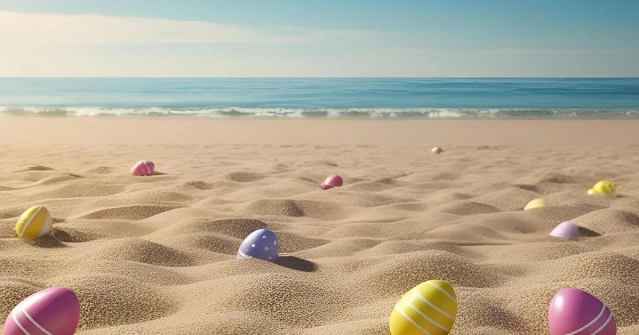 Ostereier am Strand