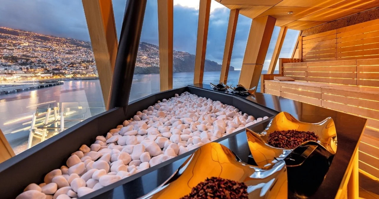 Biosauna auf der Mein Schiff 1 mit Meerblick