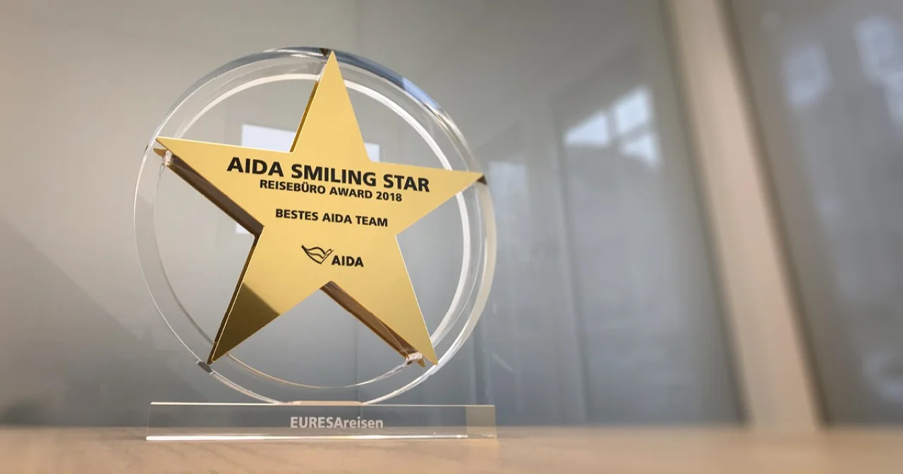 EURESAreisen wurde ausgezeichnet mit dem Smiling Star Reisebüro Award in der Kategorie Bestes AIDA Team